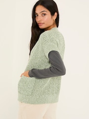 FatFace Erika Green Knitted Kimono Cardigan - Image 6 of 10
