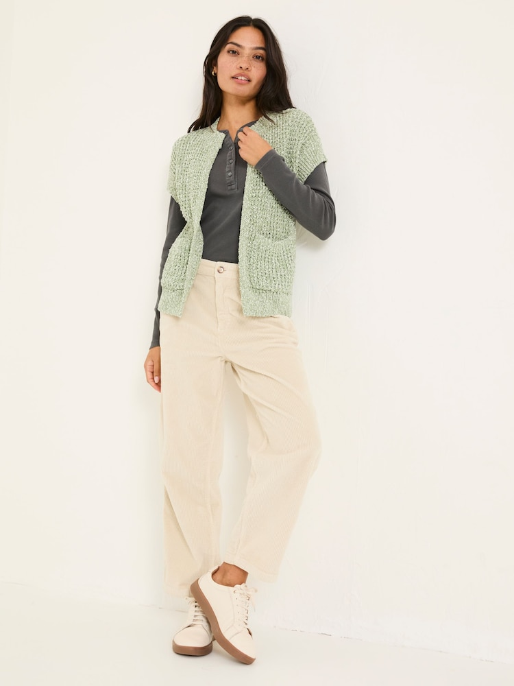 FatFace Erika Green Knitted Kimono Cardigan - Image 7 of 10