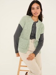 FatFace Erika Green Knitted Kimono Cardigan - Image 8 of 10