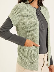 FatFace Erika Green Knitted Kimono Cardigan - Image 9 of 10
