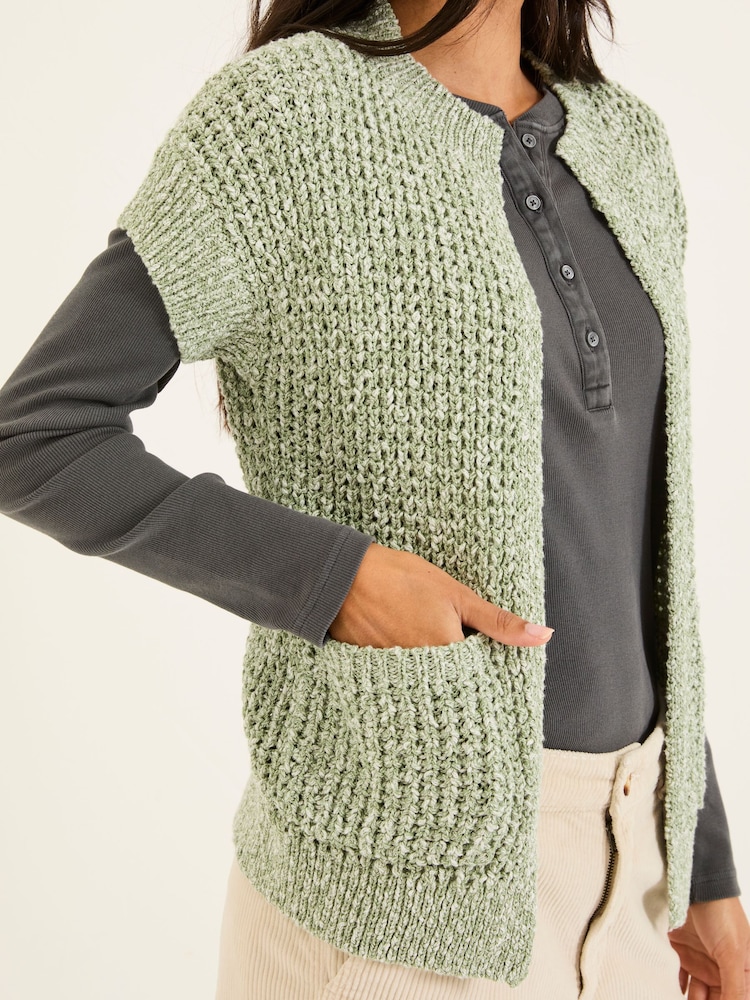 FatFace Erika Green Knitted Kimono Cardigan - Image 9 of 10