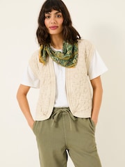 FatFace Flora Natural Quilted Waistcoat - Image 1 of 8