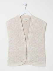 FatFace Flora Natural Quilted Waistcoat - Image 7 of 8