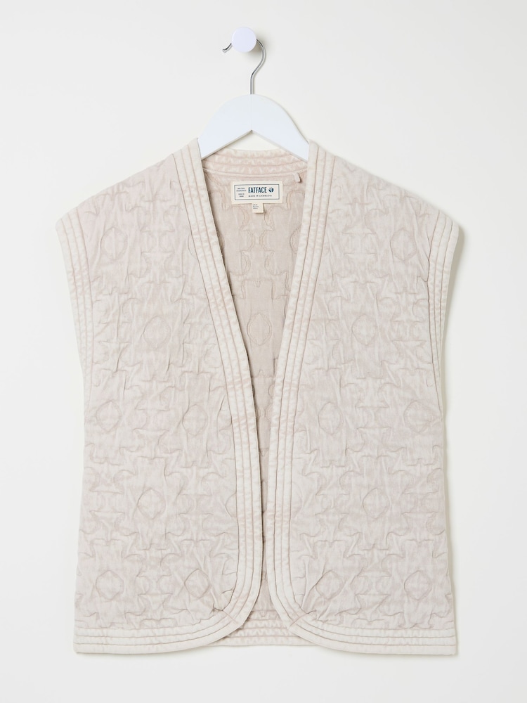 FatFace Flora Natural Quilted Waistcoat - Image 7 of 8