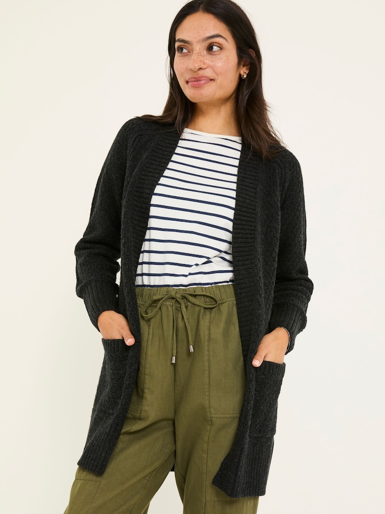 Schwarz - FatFace Hannah Textured Knitted Cardigan - Bild 1 von 5 Schwarz - FatFace Hannah Textured Knitted Cardigan - Bild 1 von 5