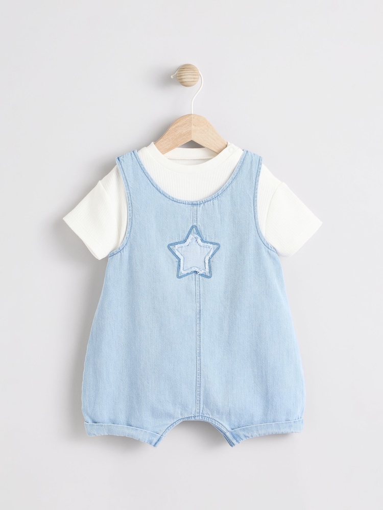Denim Star Baby Denim Dungaree and Bodysuit Set (0mths-2yrs) - Image 1 of 9