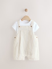 Listra neutra - Conjunto de macacão e macacão de tecido para bebês (0meses a2anos) - Imagem 1 de 1