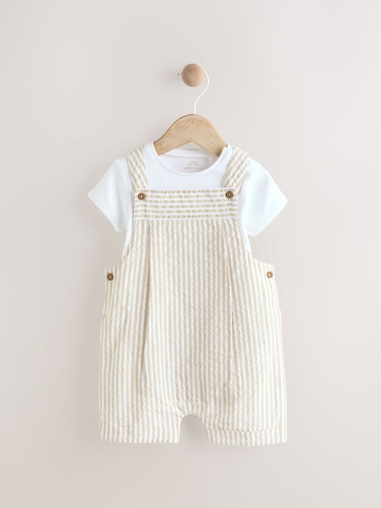 Listra neutra - Conjunto de macacão e macacão de tecido para bebês (0meses a2anos) - Imagem 1 de 1