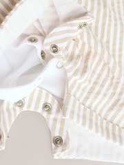 Neutral Stripe Baby Woven Dungaree and Bodysuit Set (0mths-2yrs) - Image 8 of 9
