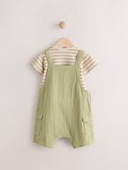 Green Palm Baby Woven Dungaree and Bodysuit Set (0mths-2yrs) - Image 3 of 9