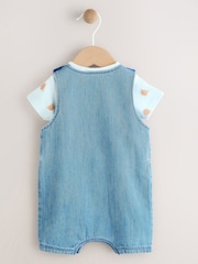 Blue Bear Baby Woven Dungaree and Bodysuit Set (0mths-2yrs) - Image 6 of 12