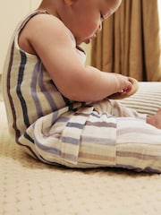 Blue/White Stripe Baby Woven Romper (0mths-2yrs) - Image 5 of 5