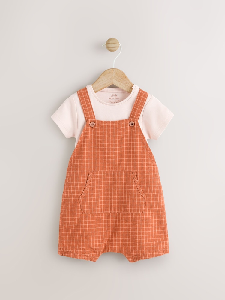 Rust Brown - Conjunto de macacão e macacão de tecido para bebês (0meses a2anos) - Imagem 1 de 1