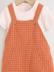 Rust Brown Baby Woven Dungaree and Bodysuit Set (0mths-2yrs) - Image 4 of 8