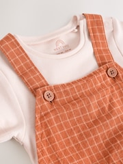Rust Brown Baby Woven Dungaree and Bodysuit Set (0mths-2yrs) - Image 5 of 8