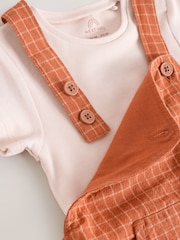 Rust Brown Baby Woven Dungaree and Bodysuit Set (0mths-2yrs) - Image 6 of 8