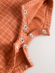Rust Brown Baby Woven Dungaree and Bodysuit Set (0mths-2yrs) - Image 8 of 8
