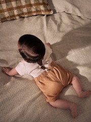Apricot Orange Shirt Body, Shorts and Braces Baby 4 Piece Set (0mths-2yrs) - Image 4 of 11