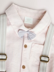 Apricot Orange Shirt Body, Shorts and Braces Baby 4 Piece Set (0mths-2yrs) - Image 8 of 11