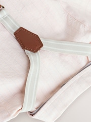 Apricot Orange Shirt Body, Shorts and Braces Baby 4 Piece Set (0mths-2yrs) - Image 9 of 11