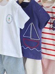 Blue/Red Boat Baby Tops and Shorts Set 6 Piece - Image 11 of 15