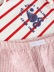 Blue/Red Boat Baby Tops and Shorts Set 6 Piece - Image 13 of 15
