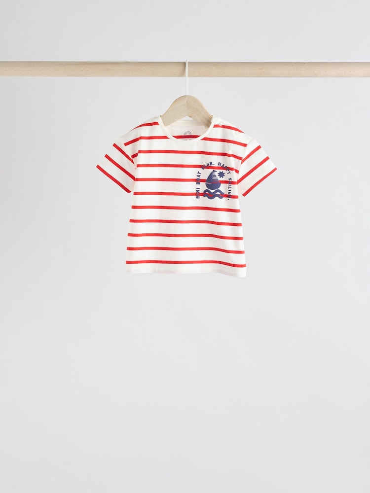 Blue/Red Boat Baby Tops and Shorts Set 6 Piece - Image 6 of 15