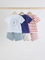 Blue/Red Boat Baby Tops and Shorts Set 6 Piece - Image 8 of 15