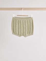 Sage Green Knitted Top and Short Baby Set (0mths-2yrs) - Image 3 of 10
