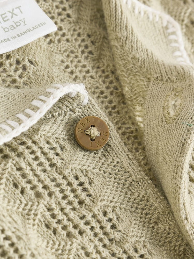 Sage Green Knitted Top and Short Baby Set (0mths-2yrs) - Image 9 of 10