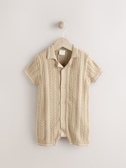 Neutral Baby Knitted 100% Cotton Romper (0mths-3yrs) - Image 1 of 7