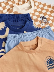 Navy/Rust Checkerboard Baby Tops and Shorts Set 6 Piece - Image 12 of 14