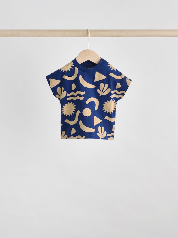 Navy Checkerboard Baby Tops and Shorts Set 6 Piece - Image 5 of 14