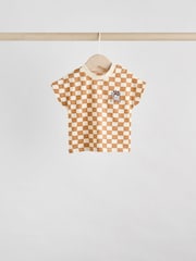 Navy/Rust Checkerboard Baby Tops and Shorts Set 6 Piece - Image 7 of 14