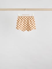 Navy/Rust Checkerboard Baby Tops and Shorts Set 6 Piece - Image 8 of 14