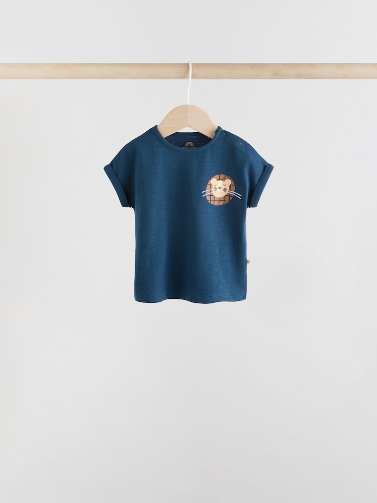 Blue/Neutral Baby Short Sleeve T-Shirts 4 Pack - Image 4 of 12
