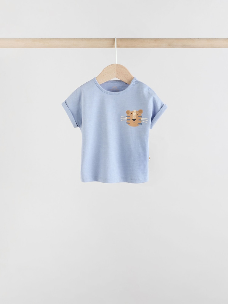 Blue/Neutral Baby Short Sleeve T-Shirts 4 Pack - Image 5 of 12
