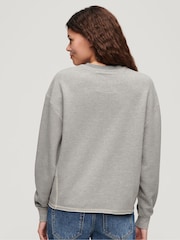 Superdry Grey Athletic Essentials Loose Crop Crew Sweatshirt - Image 2 of 3