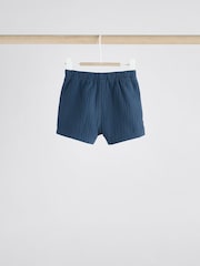 Blue/Brown Jersey 100% Cotton Baby Shorts 3 Pack - Image 4 of 11