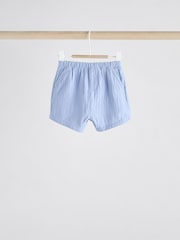 Blue/Brown Jersey 100% Cotton Baby Shorts 3 Pack - Image 6 of 11