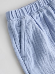 Blue/Brown Jersey 100% Cotton Baby Shorts 3 Pack - Image 9 of 11