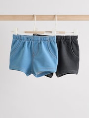 Blue Baby Jersey Denim Shorts 2 Pack - Image 1 of 8