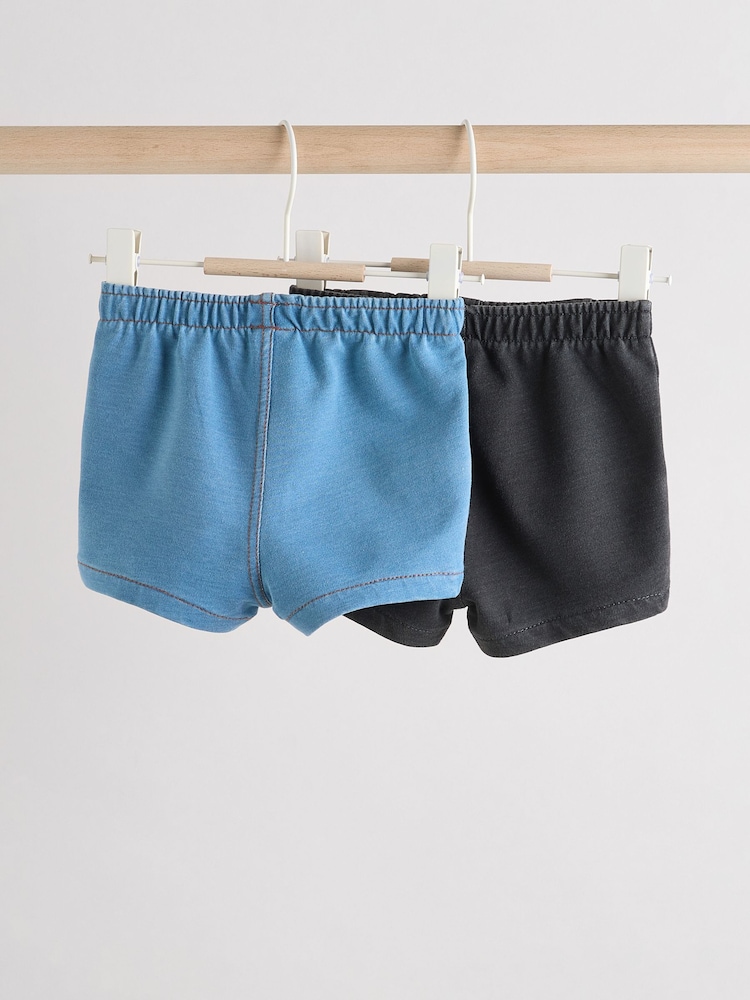 Blue Baby Jersey Denim Shorts 2 Pack - Image 2 of 8