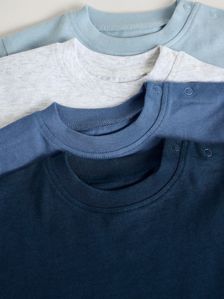 Blauw - Set van 4 T-shirts met korte mouwen voor baby's - Image 9 of 12