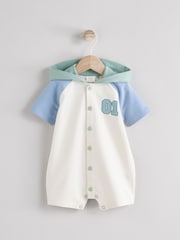 Blue/Neutral Baby Sweat Romper - Image 1 of 7