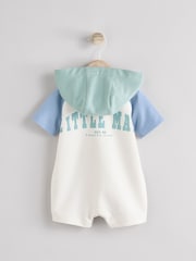 Blue/Neutral Baby Sweat Romper - Image 2 of 7