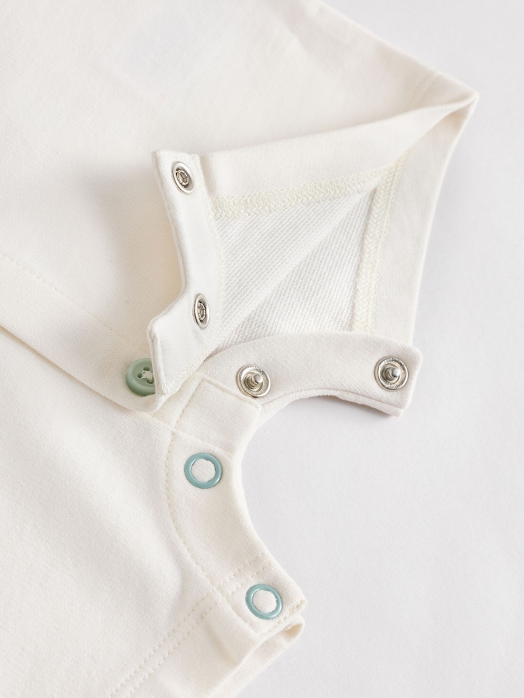 Blue/Neutral Baby Sweat Romper - Image 7 of 7