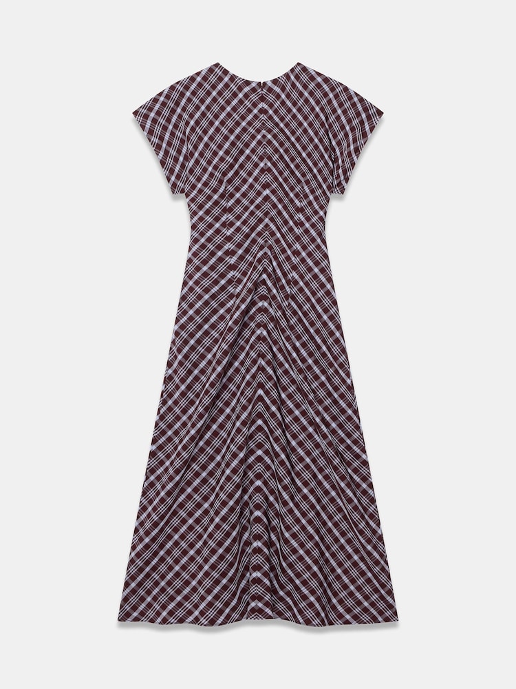 Mint Velvet Rutete Rynket Midikjole - Bilde 8 av 8