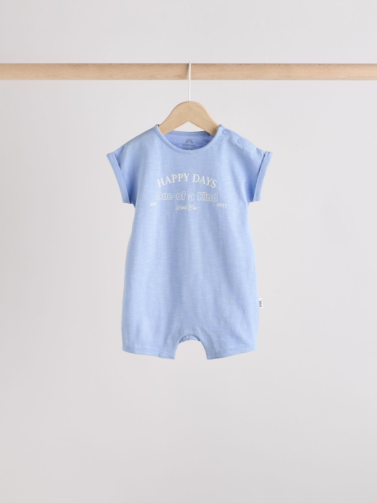 Blue Baby Rompers 3 Pack - Image 8 of 14