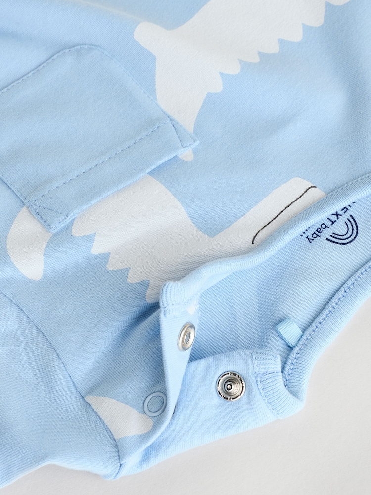 Blue/White Baby Rompers 3 Pack - Image 10 of 11